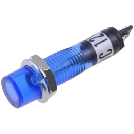 ; Indicator: with neon lamp; recessed; blue; 12VAC; Cutout: Ø7.5mm; NINIGI