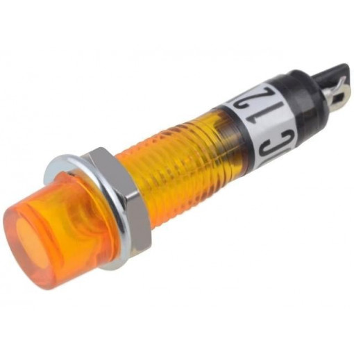 ; Indicator: with neon lamp; recessed; orange; 12VAC; Cutout: Ø7.5mm; NINIGI ; Indicator: with neon lamp; recessed; orange; 12VAC; Cutout: Ø7.5mm; NINIGI