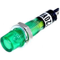 ; Indicator: with neon lamp; recessed; green; 230VAC; Cutout: Ø7.5mm; NINIGI ; Indicator: with neon lamp; recessed; green; 230VAC; Cutout: Ø7.5mm; NINIGI
