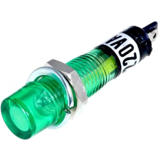 ; Indicator: with neon lamp; recessed; green; 230VAC; Cutout: Ø7.5mm; NINIGI