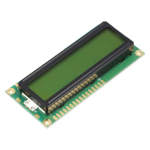 NPC1602LRU-GWB-H; Display: LCD; alphanumeric; STN Positive; 16x2; 80x36x12.7mm; LED; POWERTIP