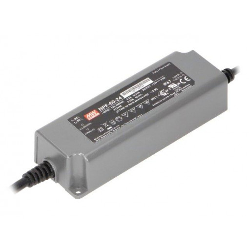 NPF-60-24; Power supply: switched-mode; LED; 60W; 24VDC; 14.4÷24VDC; 2.5A; MEAN WELL