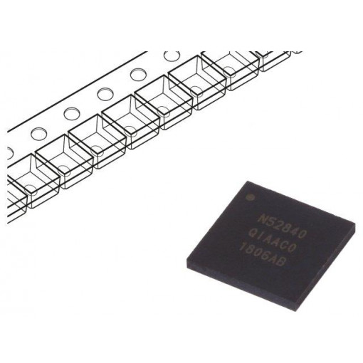 NRF52840-QIAA-R; SoC; Flash: 1MB; RAM: 256kB; QFN73; 16bit timers: 5; 1.8÷3.6VDC; NORDIC SEMICONDUCTOR NRF52840-QIAA-R; SoC; Flash: 1MB; RAM: 256kB; QFN73; 16bit timers: 5; 1.8÷3.6VDC; NORDIC SEMICONDUCTOR