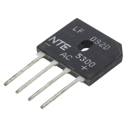 NTE5300; Single-phase bridge rectifier; Urmax: 200V; If: 8A; Ifsm: 200A; THT; NTE Electronics