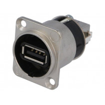 NAUSB-W; Adapter; USB A socket-front,USB B socket-back; USB 2.0; 19x24mm; NEUTRIK