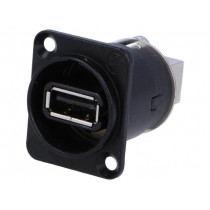 NAUSB-W-B; Adapter; USB A socket-front,USB B socket-back; USB 2.0; 19x24mm; NEUTRIK