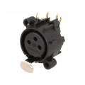 NC3FAH2; Socket; XLR; female; PIN: 3; angled 90°; with push button; THT; 6A; NEUTRIK NC3FAH2; Socket; XLR; female; PIN: 3; angled 90°; with push button; THT; 6A; NEUTRIK
