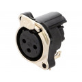 NC3FBH2; Socket; XLR; female; PIN: 3; angled 90°; THT; silver; 6A; 19.8x19.8mm; NEUTRIK NC3FBH2; Socket; XLR; female; PIN: 3; angled 90°; THT; silver; 6A; 19.8x19.8mm; NEUTRIK