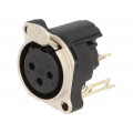 NC3FBV2; Socket; XLR; female; PIN: 3; angled 90°; with push button; THT; 6A; NEUTRIK NC3FBV2; Socket; XLR; female; PIN: 3; angled 90°; with push button; THT; 6A; NEUTRIK