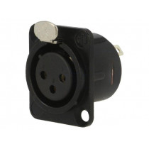NC3FD-L-BAG-1; Socket; XLR; female; PIN: 3; flange (2 holes),for panel mounting; NEUTRIK