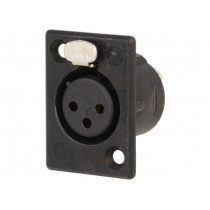 NC3FD-L-B-1; Socket; XLR; female; PIN: 3; with push button; soldering; black; 16A; NEUTRIK
