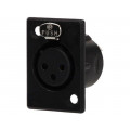 NC3FP-B-1; Socket; XLR; female; PIN: 3; flange (2 holes),for panel mounting; NEUTRIK