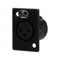 NC3FP-B-1; Socket; XLR; female; PIN: 3; flange (2 holes),for panel mounting; NEUTRIK