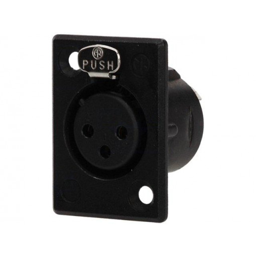 NC3FP-B-1; Socket; XLR; female; PIN: 3; flange (2 holes),for panel mounting; NEUTRIK