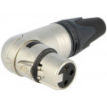 NC3FRX; Plug; XLR; female; PIN: 3; angled 90°; swivel; for cable; soldering; NEUTRIK