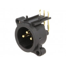 NC3MAAH; Socket; XLR; male; PIN: 3; angled 90°; THT; black; 6A; 19.8x19.8mm; NEUTRIK