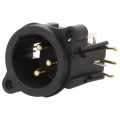 NC3MAH; Socket; XLR; male; PIN: 3; angled 90°; THT; black; 6A; 19.8x19.8mm; NEUTRIK