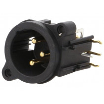 NC3MAH; Socket; XLR; male; PIN: 3; angled 90°; THT; black; 6A; 19.8x19.8mm; NEUTRIK