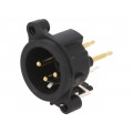 NC3MAV; Socket; XLR; male; PIN: 3; THT; black; 6A; 19.8x19.8mm; NEUTRIK