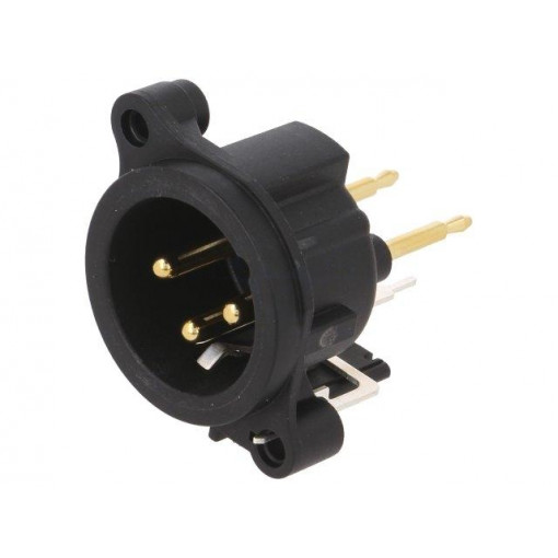 NC3MAV; Socket; XLR; male; PIN: 3; THT; black; 6A; 19.8x19.8mm; NEUTRIK
