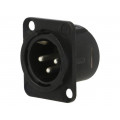 NC3MD-L-BAG-1; Socket; XLR; male; PIN: 3; flange (2 holes),for panel mounting; NEUTRIK