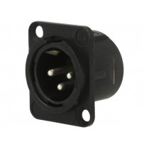 NC3MD-L-BAG-1; Socket; XLR; male; PIN: 3; flange (2 holes),for panel mounting; NEUTRIK