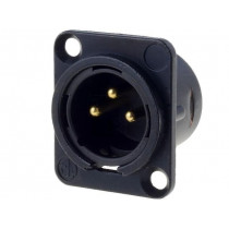 NC3MD-L-B-1; Socket; XLR; male; PIN: 3; flange (2 holes),for panel mounting; NEUTRIK