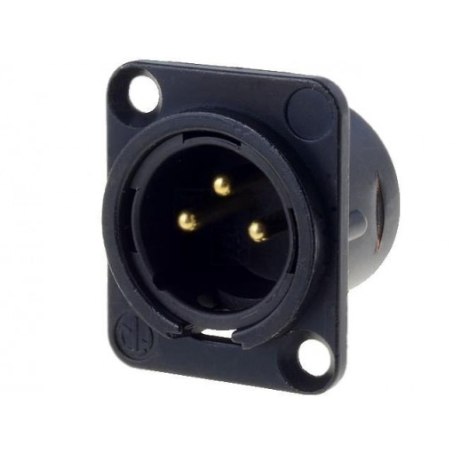 NC3MD-L-B-1; Socket; XLR; male; PIN: 3; flange (2 holes),for panel mounting; NEUTRIK