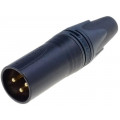 NC3MXX-B; Plug; XLR; male; PIN: 3; straight; for cable; soldering; 16A; 3.5÷8mm; NEUTRIK