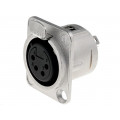 NC4FD-L-1; Socket; XLR; female; PIN: 4; flange (2 holes),for panel mounting; NEUTRIK
