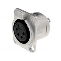 NC4FD-L-1; Socket; XLR; female; PIN: 4; flange (2 holes),for panel mounting; NEUTRIK