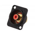 NF2D-B-2; Socket; RCA; female; soldering; gold-plated; Marker: red; NEUTRIK NF2D-B-2; Socket; RCA; female; soldering; gold-plated; Marker: red; NEUTRIK