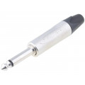 NP2X; Plug; Jack 6,3mm; male; mono; straight; for cable; soldering; 4÷7mm; NEUTRIK