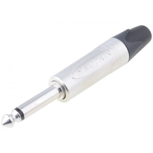 NP2X; Plug; Jack 6,3mm; male; mono; straight; for cable; soldering; 4÷7mm; NEUTRIK