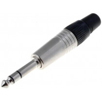 NP3C; Plug; Jack 6,3mm; male; stereo; straight; for cable; soldering; NEUTRIK