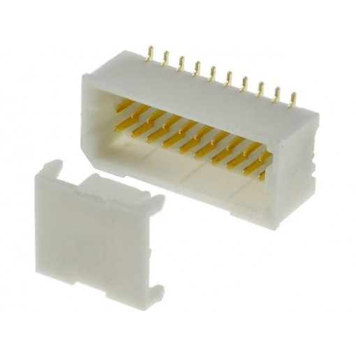 A1001WV-S-2X10P; Socket; wire-board; male; 1mm; PIN: 20; SMT; 50V; 1A; tinned; 20mΩ; JOINT TECH A1001WV-S-2X10P; Socket; wire-board; male; 1mm; PIN: 20; SMT; 50V; 1A; tinned; 20mΩ; JOINT TECH