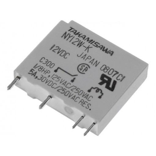NY-12W-K; Relay: electromagnetic; SPST-NO; Ucoil: 12VDC; 5A/250VAC; 5A/30VDC; FUJITSU