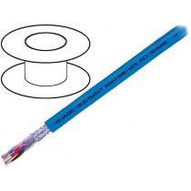 14077; Wire; OB-BL-PAAR-CY; 2x2x0,5mm2; tinned copper braid; PVC; blue; HELUKABEL