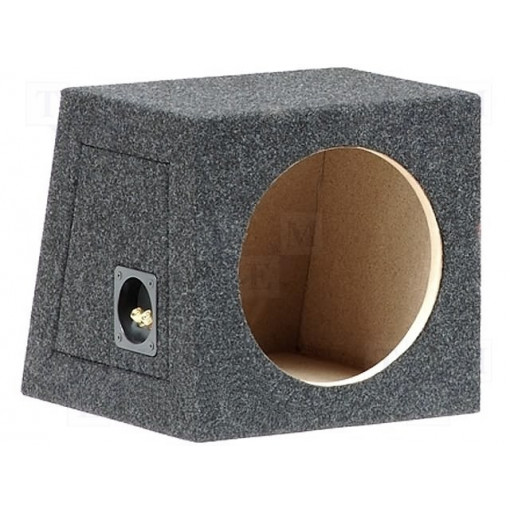 COM10; Car loudspeaker enclosure; MDF; black melange; textil; 20l; 250mm; BASSER