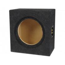 ; Car loudspeaker enclosure; MDF; grey; textil; 8l; 200mm; 222mm; VW; BASSER