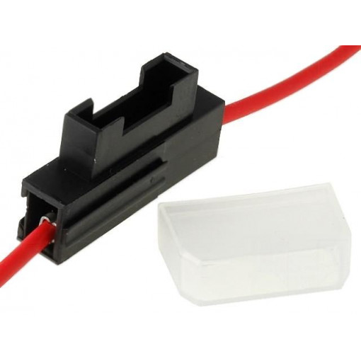 ; Fuse holder; automotive fuses; 19mm; 1.5mm2; 12A; red; 4CARMEDIA