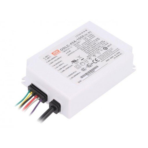 ODLC-45A-1050; Power supply: switched-mode; LED; 45W; 36÷43VDC; 1050mA; 90÷295VAC; MEAN WELL