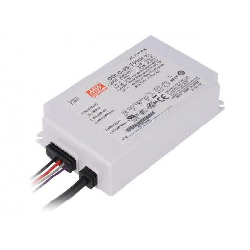ODLC-65-700; Power supply: switched-mode; LED; 65W; 69÷93VDC; 700mA; 180÷295VAC; MEAN WELL
