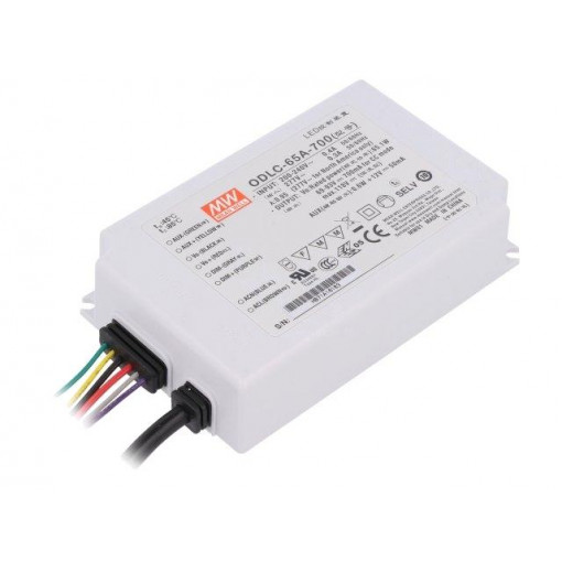ODLC-65A-700; Power supply: switched-mode; LED; 65W; 69÷93VDC; 700mA; 180÷295VAC; MEAN WELL