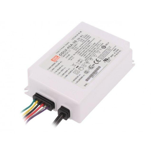 ODLV-45A-36; Power supply: switched-mode; LED; 45W; 36VDC; 1.25A; 90÷295VAC; MEAN WELL