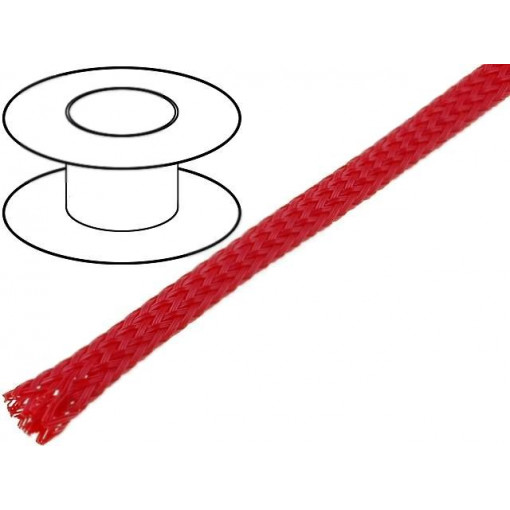 ; Braid; polyester; 2÷5,nom.3mm; red; Package: 100m; Temp: -50÷150°C; 4CARMEDIA ; Braid; polyester; 2÷5,nom.3mm; red; Package: 100m; Temp: -50÷150°C; 4CARMEDIA