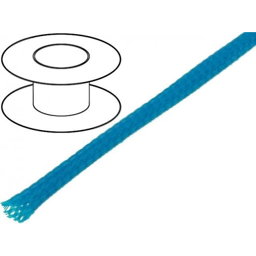; Braid; polyester; 3÷7,nom.4mm; blue; Package: 100m; Temp: -50÷150°C; 4CARMEDIA