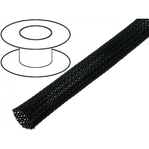; Braid; polyester; 13÷20,nom.15mm; black; Package: 50m; 4CARMEDIA ; Braid; polyester; 13÷20,nom.15mm; black; Package: 50m; 4CARMEDIA