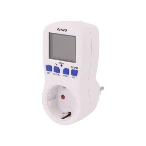 OR-PRE-409-SCHUKO; Programmable time switch; Range: 1min÷7days; 230VAC; IP20; ORNO