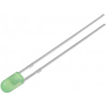 OSNG3134B; LED; 3mm; green; 10÷15mcd; 30°; Front: convex; without flange; OPTOSUPPLY